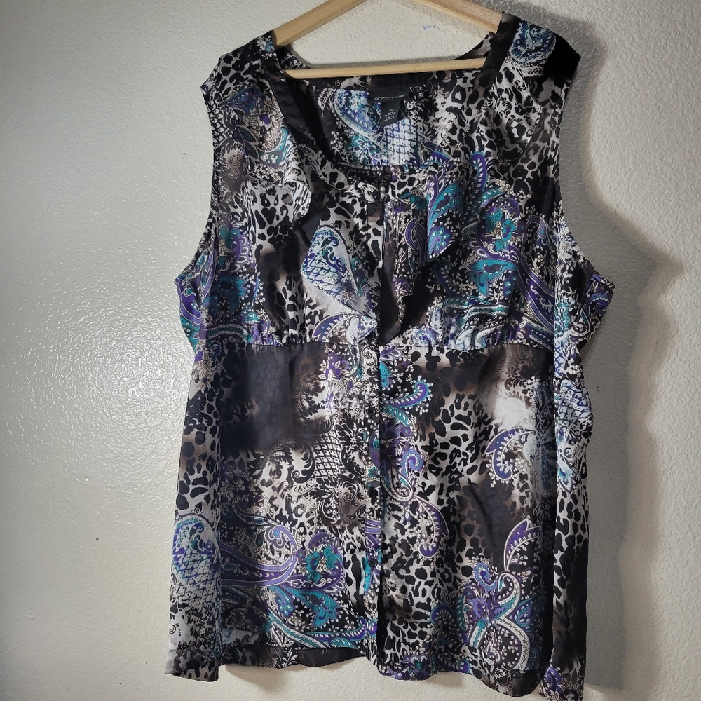 Lane Bryant Sleeveless Blouse Paisley Print
